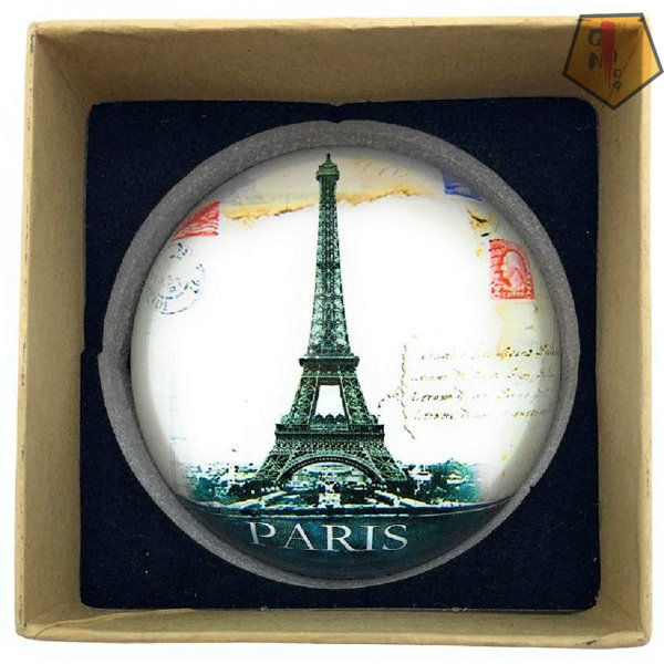 GN109 Eiffel Tower Paris Glass Dome Paperweight, 3 Inch Diameter Wayfair